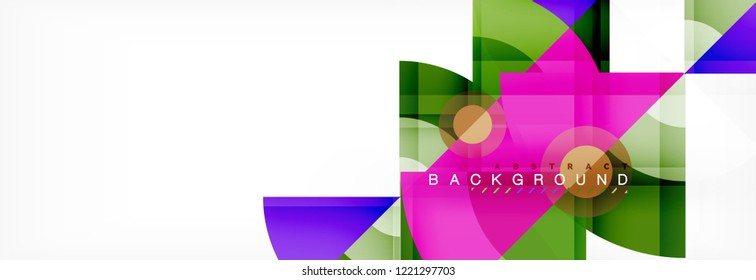 Triangles and circle geometric background, modern design