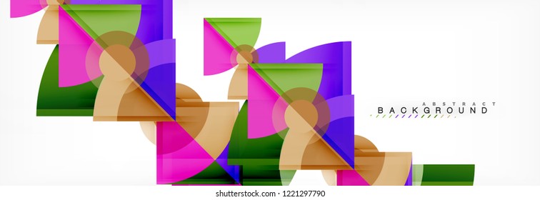 Triangles and circle geometric background, modern design