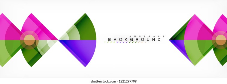 Triangles and circle geometric background, modern design