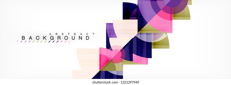 Triangles and circle geometric background, modern design