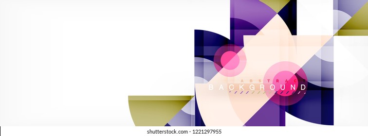 Triangles and circle geometric background, modern design