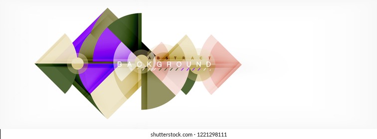 Triangles and circle geometric background, modern design