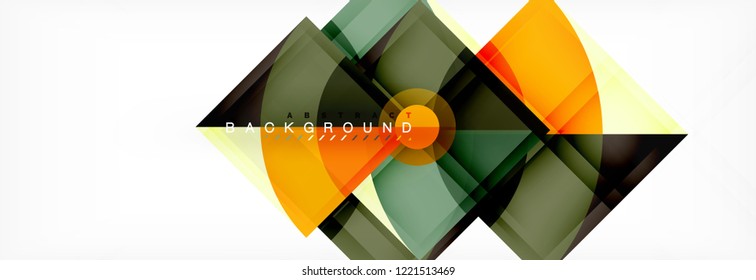 Triangles and circle geometric background, modern design