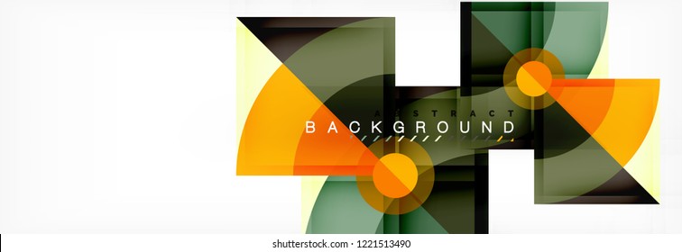 Triangles and circle geometric background, modern design
