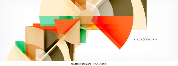 Triangles and circle geometric background, modern design