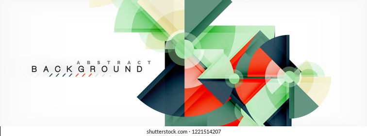 Triangles and circle geometric background, modern design