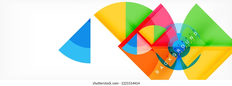 Triangles and circle geometric background, modern design