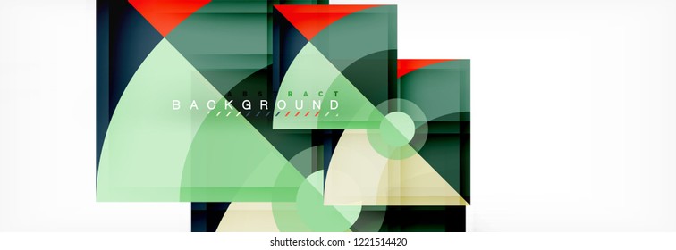 Triangles and circle geometric background, modern design