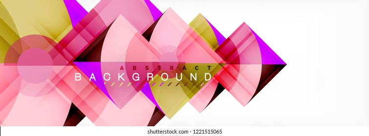 Triangles and circle geometric background, modern design