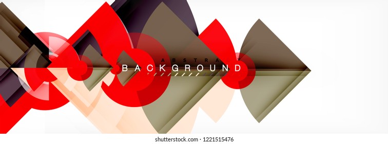 Triangles and circle geometric background, modern design