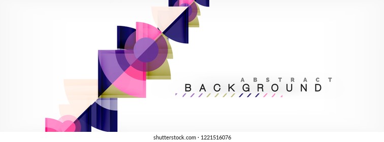 Triangles and circle geometric background, modern design