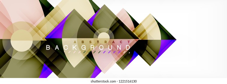 Triángulos y fondo geométrico circular, diseño moderno