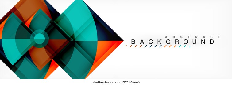 Triangles and circle geometric background, modern design