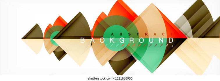 Triangles and circle geometric background, modern design