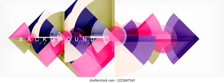 Triangles and circle geometric background, modern design