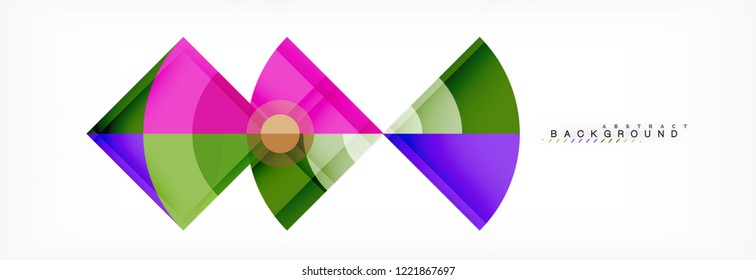 Triangles and circle geometric background, modern design