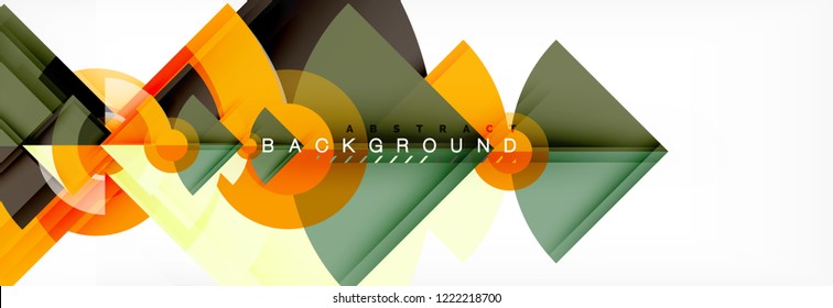 Triangles and circle geometric background, modern design