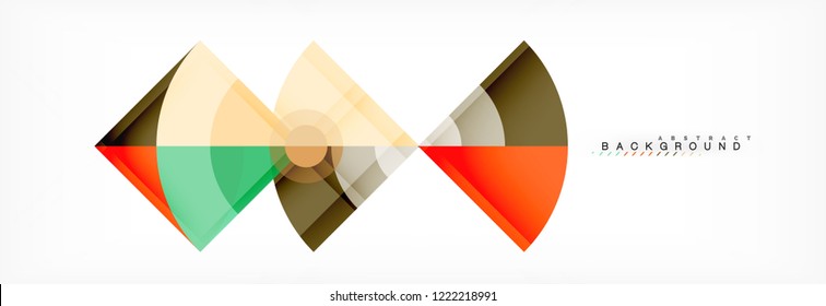 Triangles and circle geometric background, modern design