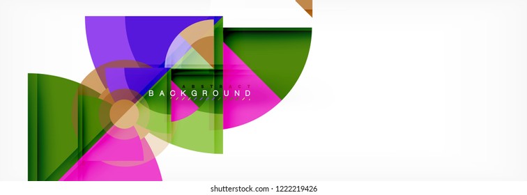 Triángulos y fondo geométrico circular, diseño moderno