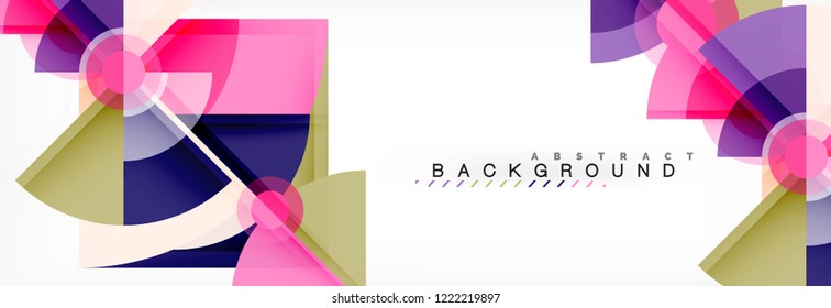 Triangles and circle geometric background, modern design