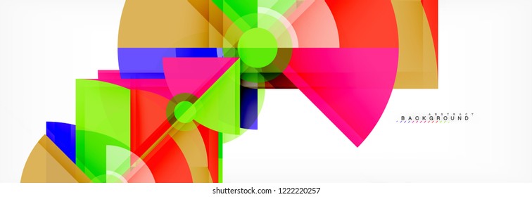 Triangles and circle geometric background, modern design