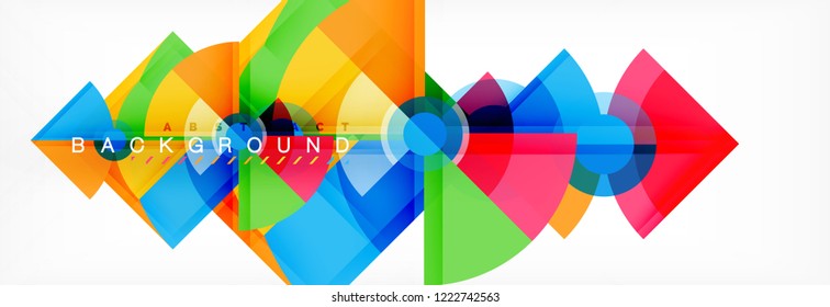 Triangles and circle geometric background, modern design