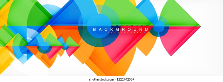 Triangles and circle geometric background, modern design