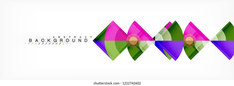 Triángulos y fondo geométrico circular, diseño moderno