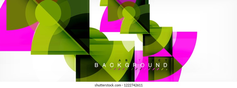 Triangles and circle geometric background, modern design