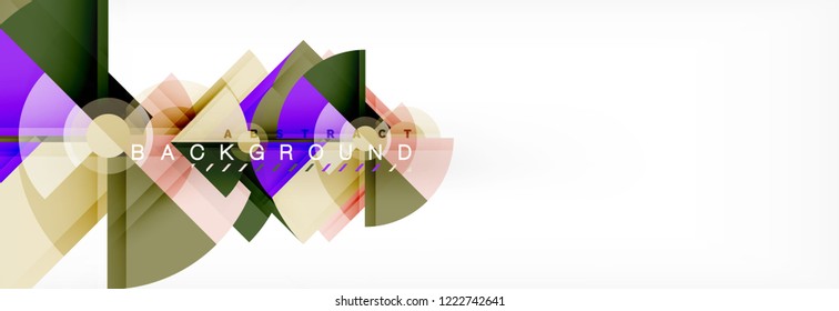 Triangles and circle geometric background, modern design