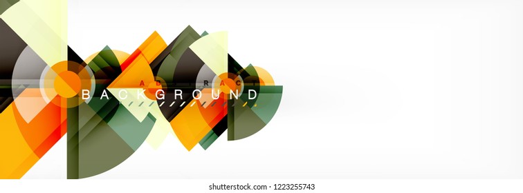 Triangles and circle geometric background, modern design
