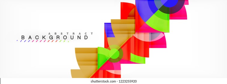 Triangles and circle geometric background, modern design
