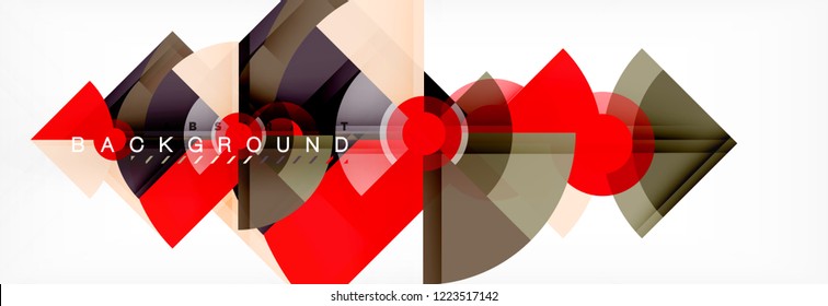 Triangles and circle geometric background, modern design