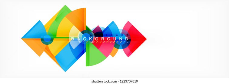 Triangles and circle geometric background, modern design