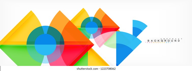 Triangles and circle geometric background, modern design