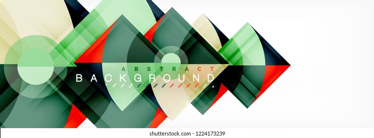 Triangles and circle geometric background, modern design
