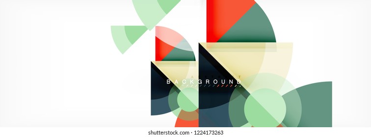Triangles and circle geometric background, modern design