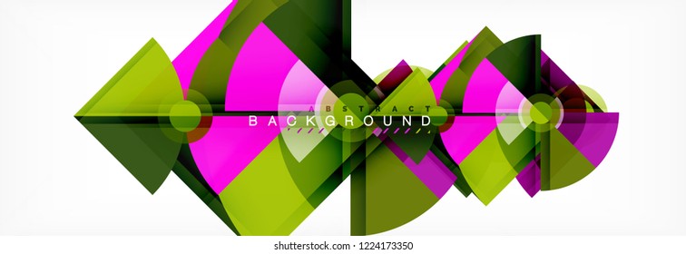 Triangles and circle geometric background, modern design
