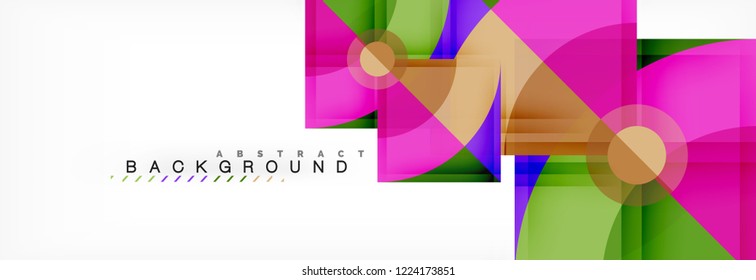Triangles and circle geometric background, modern design