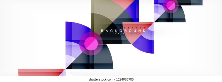 Triangles and circle geometric background, modern design