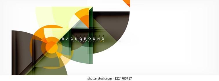 Triangles and circle geometric background, modern design
