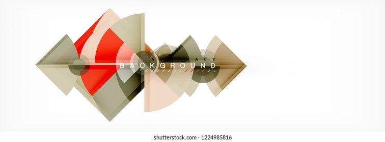 Triangles and circle geometric background, modern design