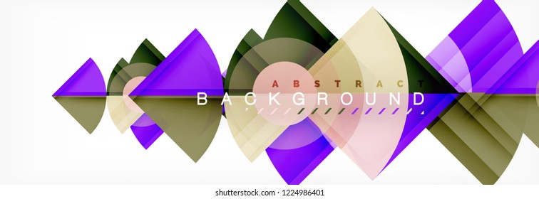 Triangles and circle geometric background, modern design