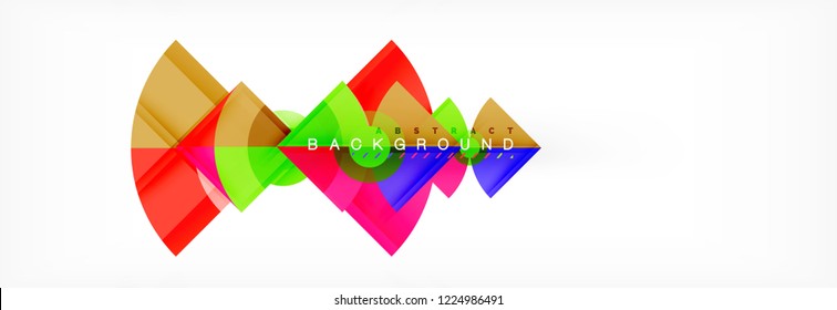 Triangles and circle geometric background, modern design