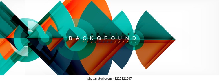 Triangles and circle geometric background, modern design