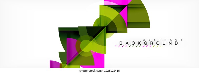 Triangles and circle geometric background, modern design