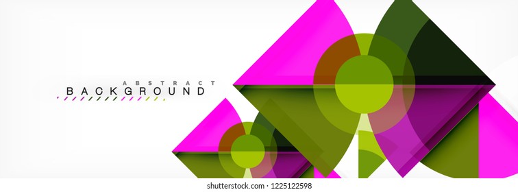 Triangles and circle geometric background, modern design