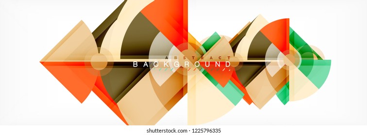 Triangles and circle geometric background, modern design