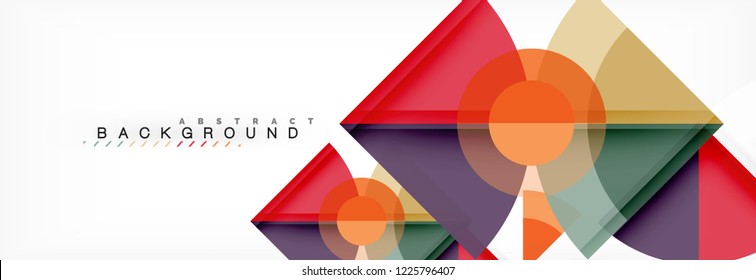 Triangles and circle geometric background, modern design