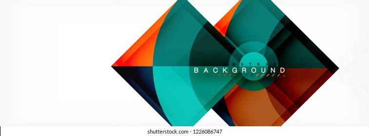 Triangles and circle geometric background, modern design